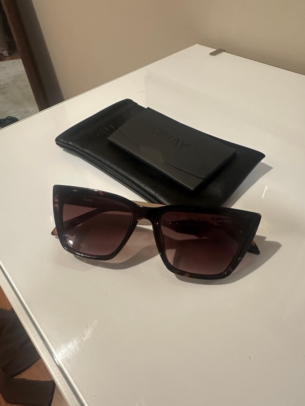 Quay Australia Tortoiseshell Cat Eye Sunglasses with Brown Lenses
